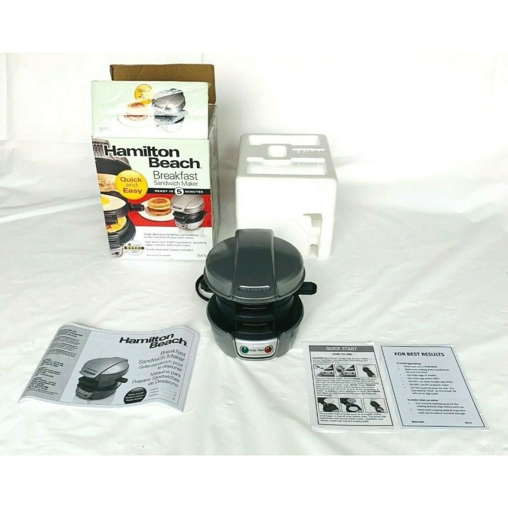 Hamilton Beach Breakfast Sandwich Maker‎ Electric 25475 Egg McMuffin ST29 EUC